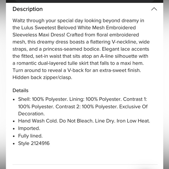 Lulus Sweetest Beloved White Mesh Embroidered Sleeveless Bride Maxi Dress NWT XL - Picture 14 of 14